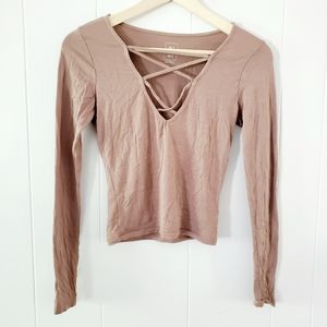 Plunge neck crop top